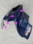 94-09 Kawasaki Ninja 500R EX500 Front Upper Plastic Cowl Fender Cover Cracks. Fixed Price $198.26.
