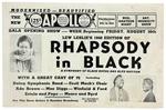 125TH Street Apollo / Handbill Lew Leslie's 1940 Edition Of Rhapsody In Black. Fixed Price $275.00.