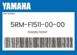 Yamaha Genuine Fender, Front 5RM-F1511-00-00. Fixed Price $84.45.