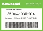 Kawasaki Genuine Fender-front,p.s.yell 35004-0311-10A. Fixed Price $184.76.
