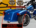 Oem 09-26 Harley RG3 & Freewheeler Left Right Rear Fenders Billiard Blue Trike. Fixed Price $599.95.