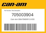 Can-am Genuine Fender Fl B 313 705003904. Fixed Price $204.99.