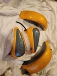 Harley-davidson Softail Painted Tins Set Yellow And Gray. Fixed Price $1000.00.