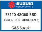 Suzuki Oem Part 53110-48G60-BBD Fender, Front (blue/black). Fixed Price $549.77.