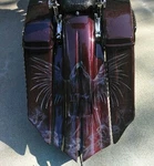 1997-2008 Harley Davidson Overlay Stretch Touring Bagger Saddlebag Lids. Fixed Price $1499.00.