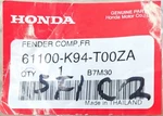 61100-K94-T00ZA Honda Fender COMP,*NH1*. Fixed Price $45.00.