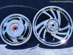 04-09 Chrome Honda 1300C Rims Wheels 19 Fr 15 Rear Exchange Program. Fixed Price $1299.00.