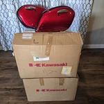 98-04 Kawasaki VN1500 Vulcan Nomad Left Right Saddle Bag Luggage Case Red Mica. Fixed Price $1200.00.