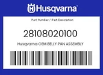 Husqvarna Genuine Belly Pan Assembly - 28108020100. Fixed Price $17.51.