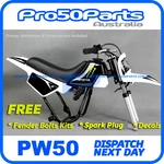 Yamaha PW50 Peewee 1985-2016 White Fender Plastics + Black Tank & Seat Freebie. Fixed Price $104.10.