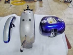 Harley 06-07 Deep Cobalt & Pewter Pearl Fuel Tank Front Rear Fender Paint Set. Fixed Price $333.71.
