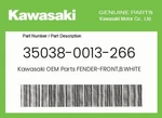 Kawasaki Genuine Fender-front,b.white 35038-0013-266. Fixed Price $84.04.