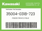 Kawasaki Genuine Fender-front,c.p.blue 35004-0318-723. Fixed Price $164.38.
