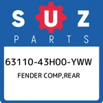 63110-43H00-YWW Suzuki Fender Comp,rear 6311043H00YWW, New Genuine Oem Part. Fixed Price $621.46.