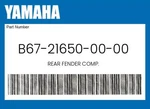 Yamaha Genuine Rear Fender Comp. B67-21650-00-00. Fixed Price $32.92.