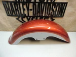 Oem Harley '99-00 Softail Fatboy Front Fender Aztec Orange / Diamond Ice. Fixed Price $350.00.