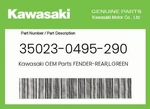 Kawasaki Genuine Fender-rear,l.green 35023-0495-290. Fixed Price $66.16.