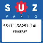 53111-38251-14L Suzuki Front Fender (white) 531113825114L, New Genuine Oem Part. Fixed Price $124.30.