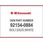 Kawasaki BOLT,6X20,WHITE 92154-0884 Oem New. Fixed Price $8.65.