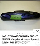 Harley-davidson Oem Front Fender Vary Good Shape Special Edition P/n 59176-07CKY. Fixed Price $250.00.