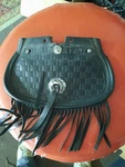 Harley Davidson Heritage Springer Leather Mud Flap With Fringe 59027-99. Fixed Price $160.00.