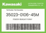 Kawasaki Genuine Fender-rear,m.f.p.gray 35023-0106-45M. Fixed Price $313.19.